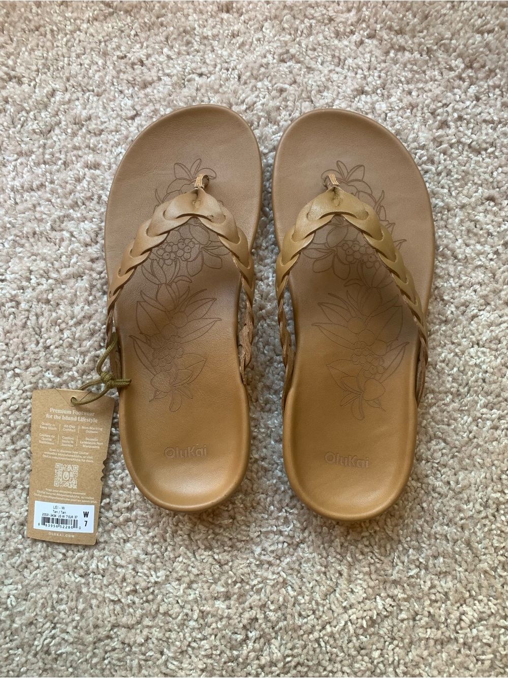 NWT Olukai Lei Leather Flip Flop